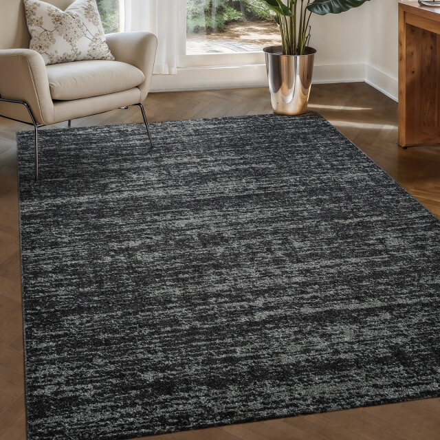 Muratap Relax oslo laagpolig effen vloerkleed modern tapijt zwart- 200x200 cm 3178847 large