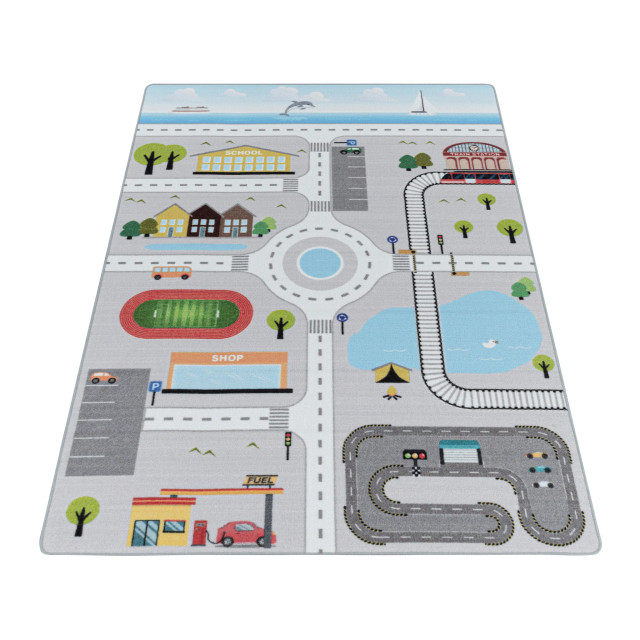 Muratap Play vloerkleed kinderkamer verkeer laagpolig 120x170 cm 1283532 large