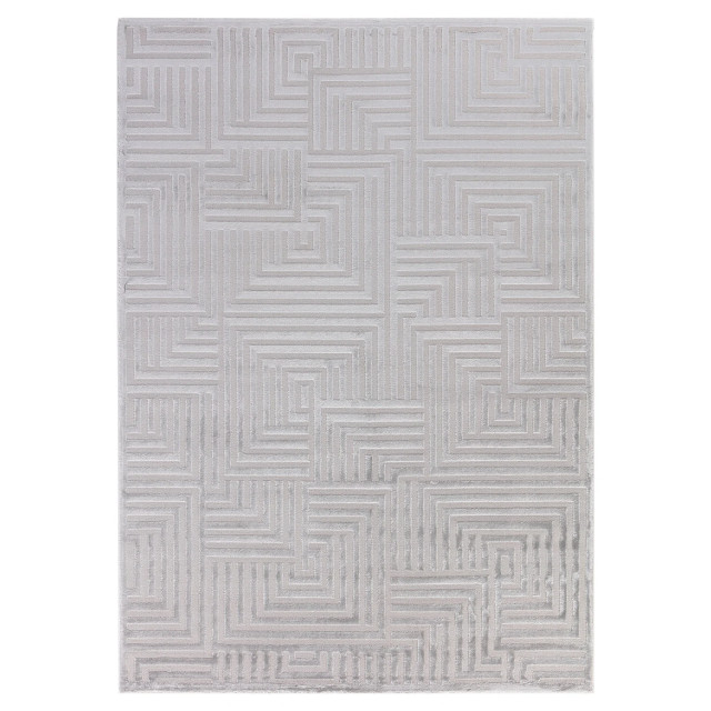 Muratap Arte designer vloerkleed laagpolig luxe tapijt woonkamer slaapkamer zilver / 140x200 cm 2821266 large