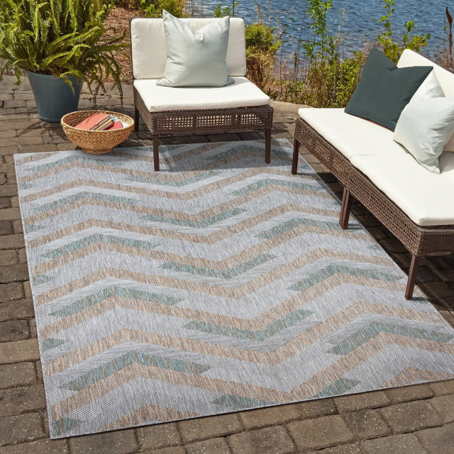 Muratap Uni binnen en buiten vloerkleed solid outdoor laagpolig tapijt beige- 80x150 cm 2873378 large