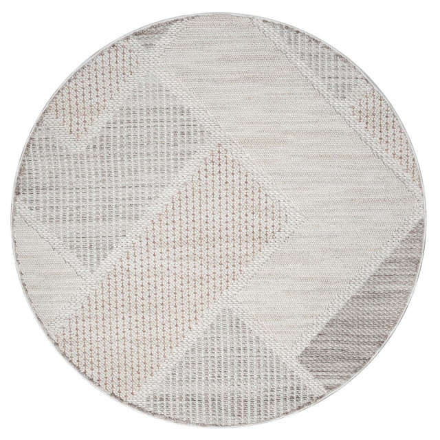 Muratap Vloerkleed lindo modern woonkamer terra laagpolig- 120 cm rond 2831744 large