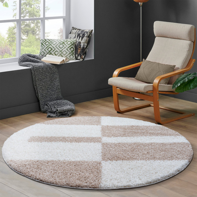 Muratap Milano gala hoogpolig rond vloerkleed modern creme- 200 cm rond 2888302 large