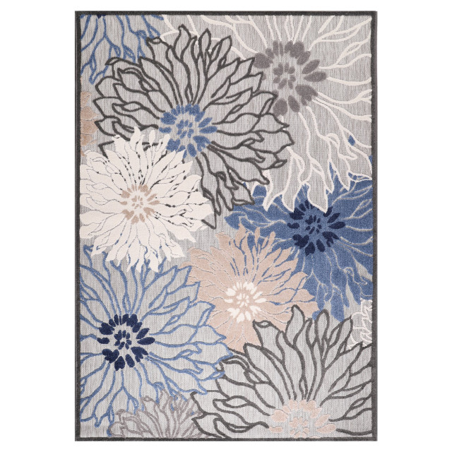 Muratap Binnen en buiten vloerkleed floral outdoor laagpolig tapijt 200x290 cm 2012057 large