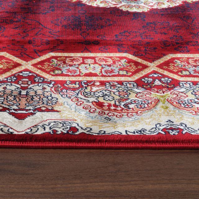 Muratap Isfahan oosters vloerkleed laagpolig klassiek vintage tapijt / multi- 80x150 cm 2912156 large