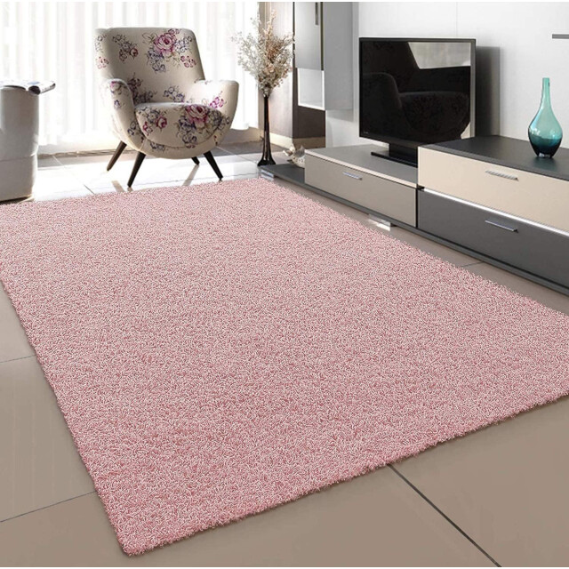 Muratap Loca shaggy vloerkleed licht roze hoogpolig- 60x110 cm 1130434 large