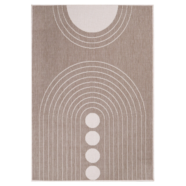 Muratap Duo binnen en buiten vloerkleed dubbelzijdig outdoor laagpolig tapijt creme 120x170 cm 2891726 large