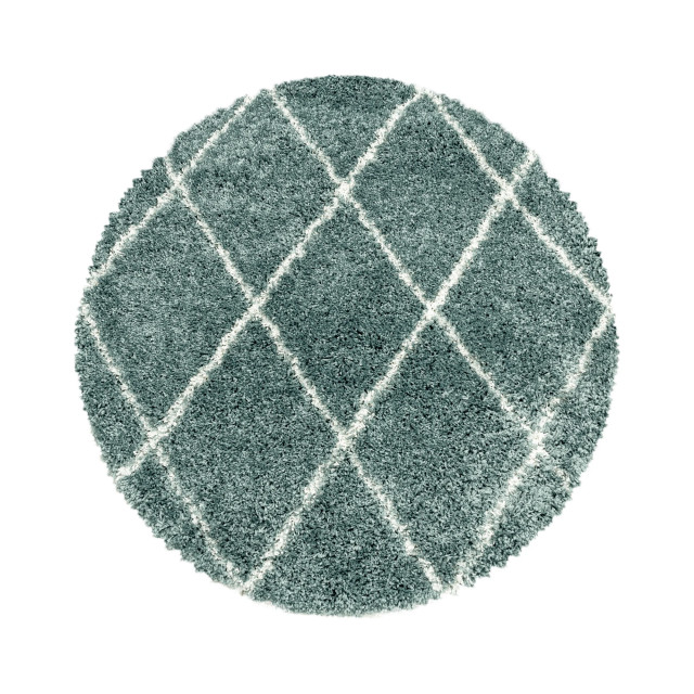 Muratap Harmony soft shaggy rond hoogpolig vloerkleed / turquoise- 80 cm rond 1219747 large