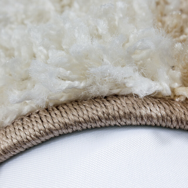 Muratap Basic shaggy geblokt vloerkleed bruin / beige hoogpolig- 80x150 cm 1128577 large