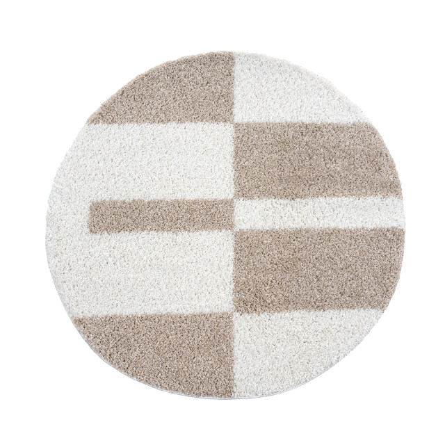 Muratap Milano gala hoogpolig rond vloerkleed modern creme- 200 cm rond 2888302 large