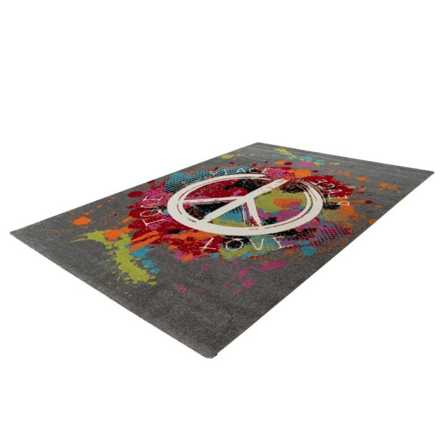 Muratap Freestyle peace vloerkleed laagpolig grijs 120x170 cm 2413337 large