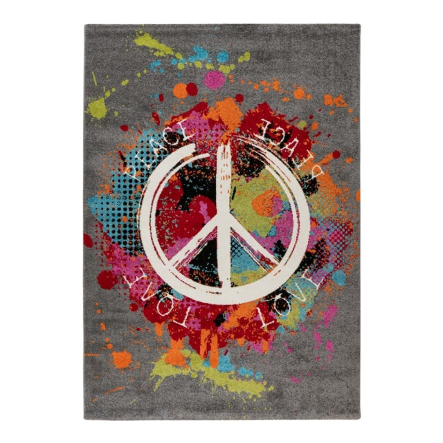 Muratap Freestyle peace vloerkleed laagpolig grijs 120x170 cm 2413337 large