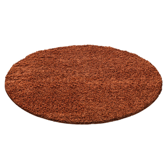 Muratap Basic rond shaggy vloerkleed terra / hoogpolig- 120 cm rond 1128607 large