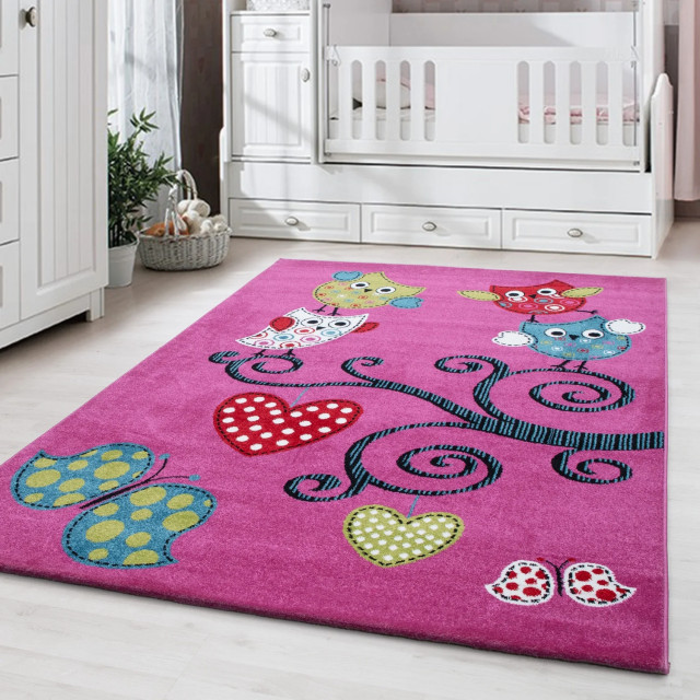 Muratap Kids collection vloerkleed kinderkamer paars laagpolig- 80x150 cm 1129494 large