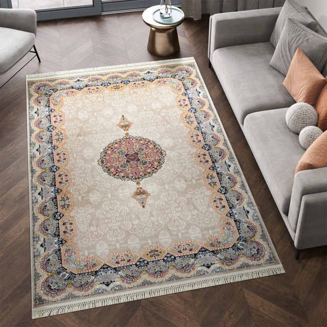 Muratap Isfahan oosters vloerkleed laagpolig klassiek vintage tapijt / multi- 200x300 cm 2912147 large