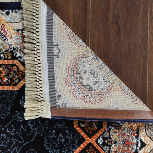 Muratap Isfahan oosters vloerkleed laagpolig klassiek vintage tapijt / navy / multi- 160x230 cm 2912160 large