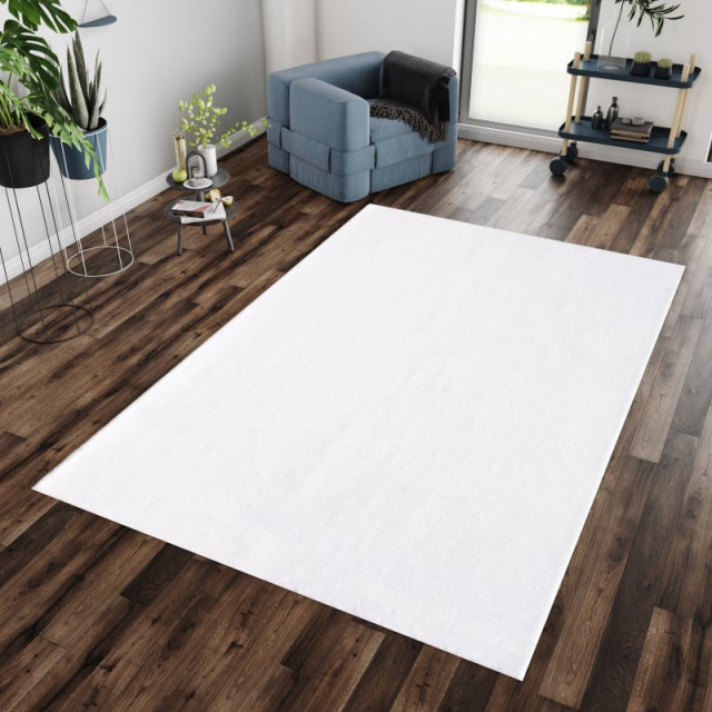 Muratap Soft basics wasbaar effen vloerkleed wit hoogpolig- 160x220 cm 2226661 large