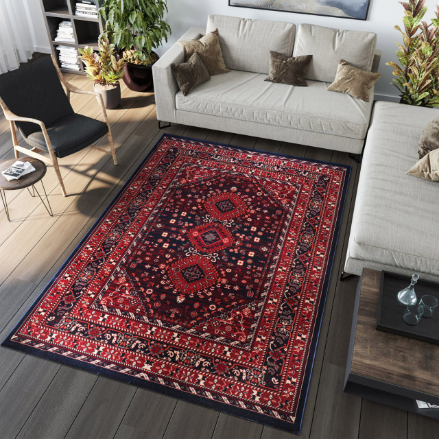 Muratap Keshan oosters vloerkleed herat laagpolig klassiek vintage tapijt / navy- 300x400 cm 2909023 large