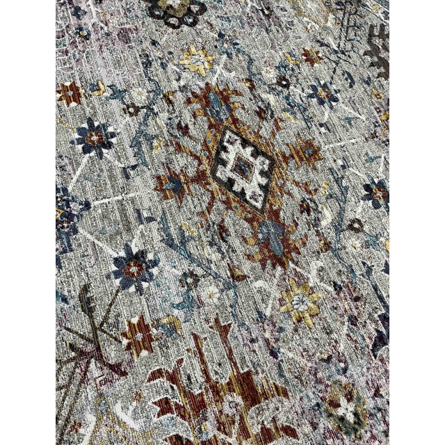 Muratap Picasso sarough rond vloerkleed vintage tapijt woonkamer multi / grijs- 200 cm 2825319 large