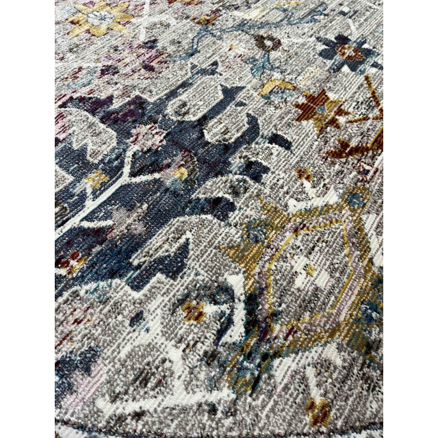 Muratap Picasso sarough rond vloerkleed vintage tapijt woonkamer multi / grijs- 200 cm 2825319 large