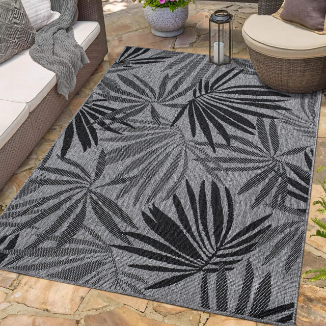 Muratap Duo binnen en buiten vloerkleed dubbelzijdig outdoor laagpolig tapijt grijs- 160x230 cm 2891689 large