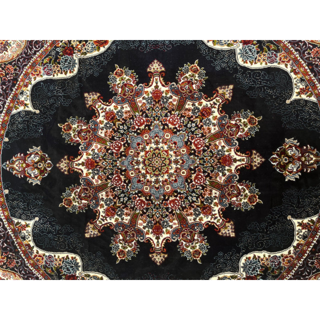 Muratap Isfahan oosters vloerkleed nain laagpolig klassiek vintage tapijt rond / navy / multi- 250 cm rond 2927273 large