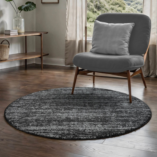 Muratap Relax oslo laagpolig effen vloerkleed rond modern tapijt grijs- 80 cm rond 2926009 large