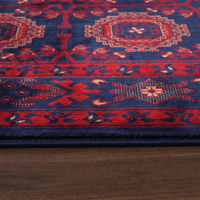 Muratap Keshan oosters vloerkleed laagpolig klassiek vintage tapijt / navy- 80x300 cm 2909021 large