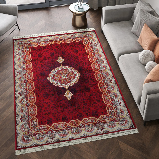 Muratap Isfahan oosters vloerkleed laagpolig klassiek vintage tapijt / multi- 80x150 cm 2912156 large