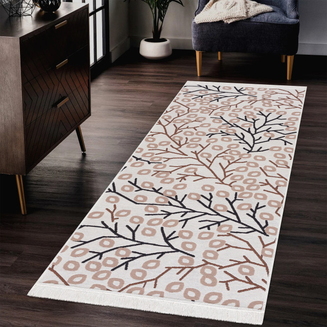 Muratap Boho kelim dubbelzijdig wasbaar vloerkleed bruin 80x200 cm 2808794 large