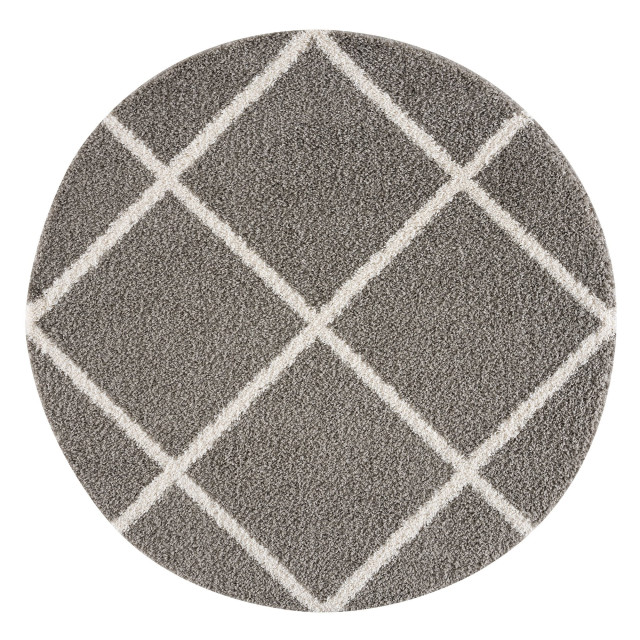 Muratap Madrid shaggy rond design vloerkleed hoogpolig- 150 cm rond 1279657 large