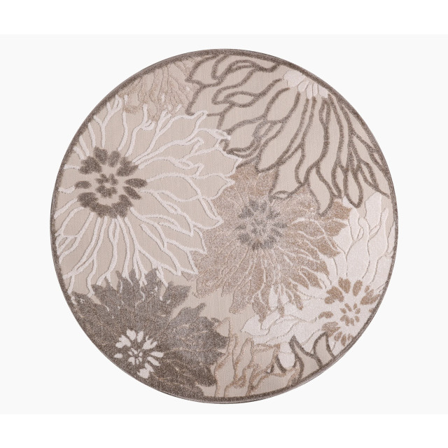 Muratap Binnen en buiten rond vloerkleed floral outdoor laagpolig tapijt 150 cm rond 2012045 large