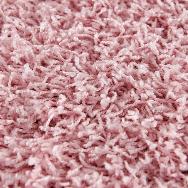 Muratap Loca shaggy rond vloerkleed licht roze hoogpolig- 120 cm rond 1130428 large