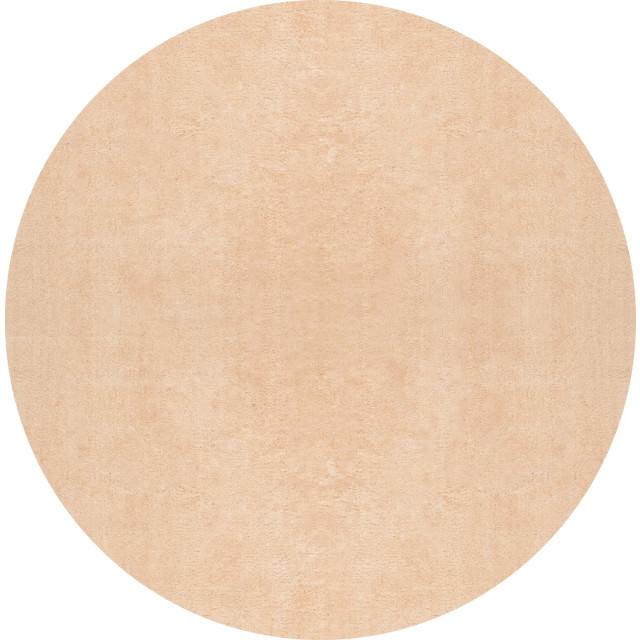 Muratap Samba soft fluffy vloerkleed laagpolig donker beige- 120 cm rond 2490228 large