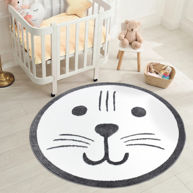 Muratap Vloerkleed poes rond laagpolig anime kids 120 cm rond 2387882 large