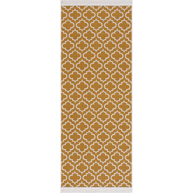 Muratap Boho kelim dubbelzijdig wasbaar vloerkleed goud 60x120 cm 2804041 large