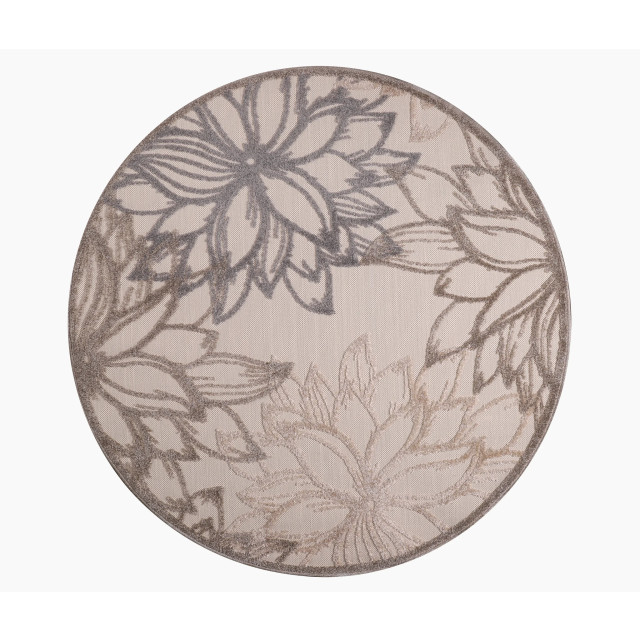 Muratap Binnen en buiten rond vloerkleed floral outdoor laagpolig tapijt 150 cm rond 2012065 large