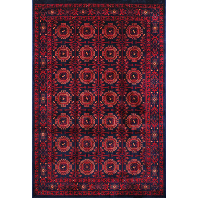 Muratap Keshan oosters vloerkleed laagpolig klassiek vintage tapijt / navy- 80x300 cm 2909021 large