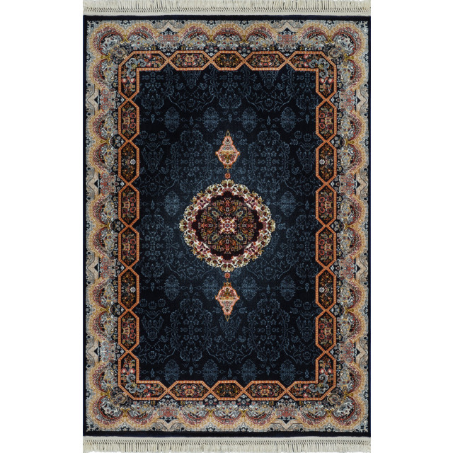 Muratap Isfahan oosters vloerkleed laagpolig klassiek vintage tapijt / navy / multi- 160x230 cm 2912160 large