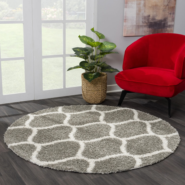 Muratap Madrid shaggy rond design vloerkleed hoogpolig- 80 cm rond 1279677 large