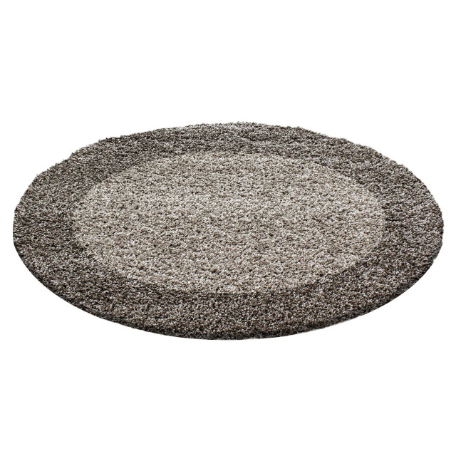 Muratap Basic rond shaggy kader vloerkleed hoogpolig- 200 cm rond 1128481 large