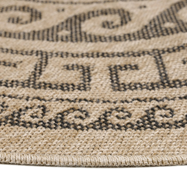 Muratap Natur vloerkleed floral rond buitenkleed sisal laagpolig indoor en outdoor 120 cm rond 2447459 large