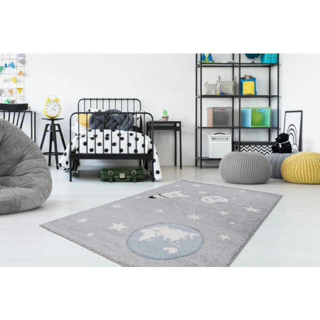 Muratap Amigo kinderkamer vloerkleed planeet laagpolig grijs- 120x170 cm 2818388 large