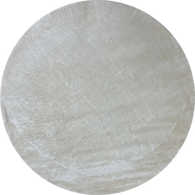 Muratap Samba soft fluffy vloerkleed laagpolig creme- 120 cm rond 2490208 large