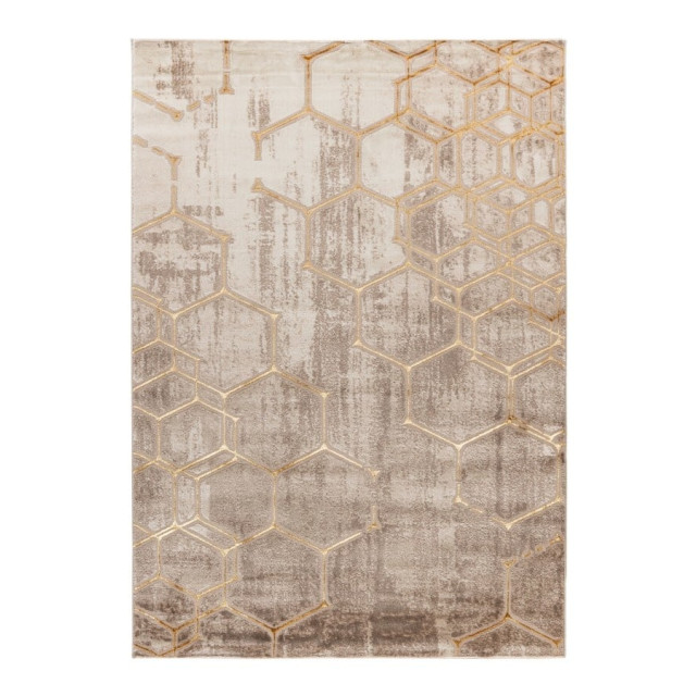 Muratap Fashion club laagpolig vloerkleed design tapijt goud- 80x300 cm 2816138 large