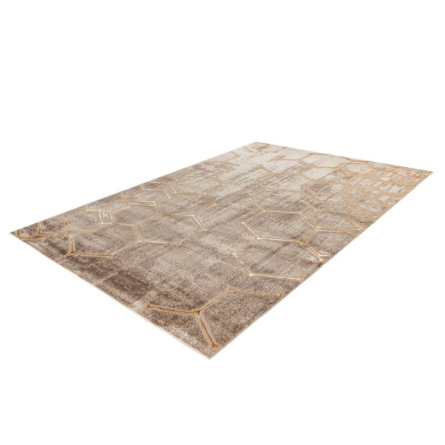 Muratap Fashion club laagpolig vloerkleed design tapijt goud- 80x300 cm 2816138 large