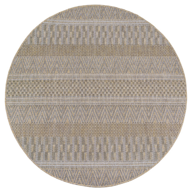 Muratap Uni binnen en buiten rond vloerkleed solid outdoor laagpolig tapijt 120 cm rond 2873381 large