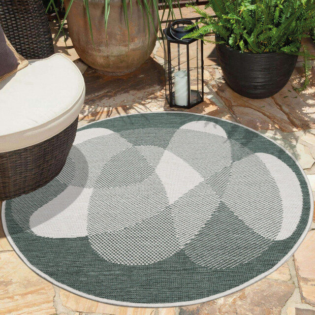 Muratap Duo binnen en buiten vloerkleed dubbelzijdig outdoor laagpolig tapijt 120 cm rond 2891686 large