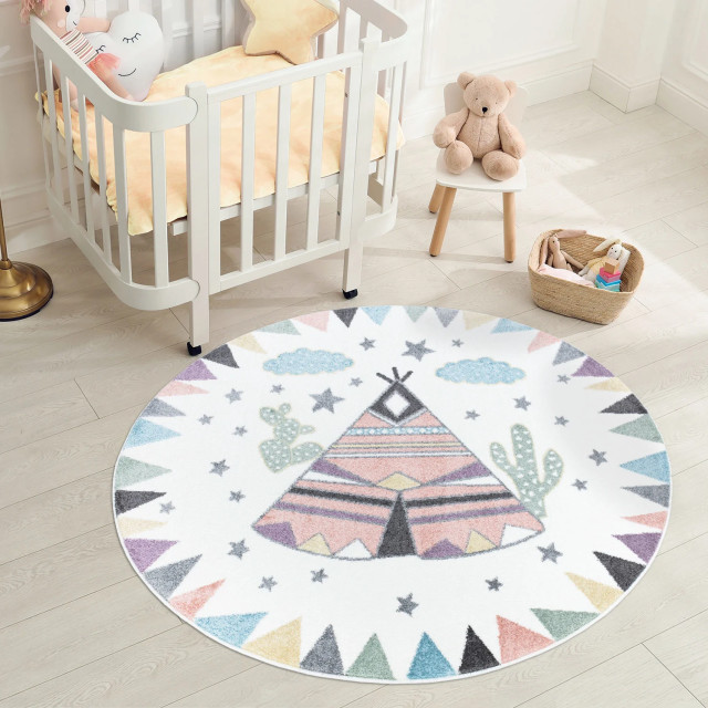 Muratap Vloerkleed rond laagpolig anime kids multi- 120 cm rond 2387945 large