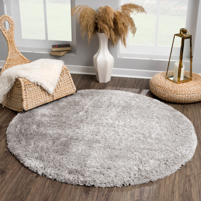 Muratap Porto rond soft fluffy vloerkleed hoogpolig effen 120 cm rond 1601781 large