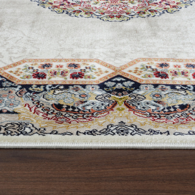 Muratap Isfahan oosters vloerkleed laagpolig klassiek vintage tapijt / multi- 80x300 cm 2912167 large